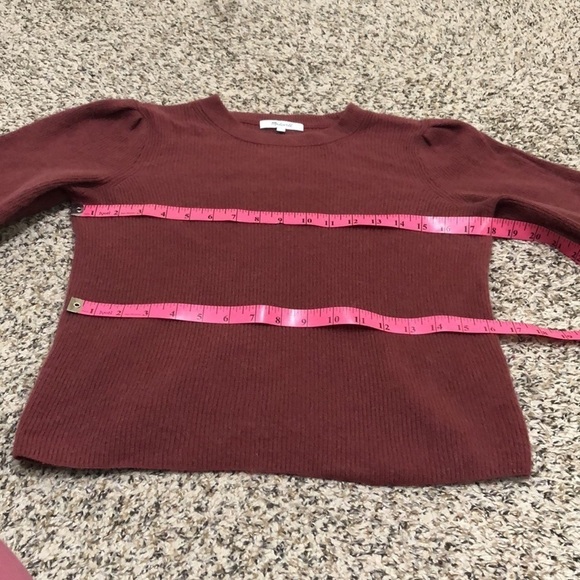 Madewell Baybrook Sweater Size Small Red Lantern Sleeve Pullover - Picture 9 of 11